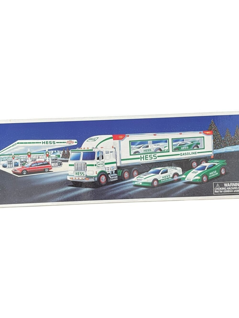 Hess 1997 Toy Truck & Racers Playset White Green Diecast Lights Sounds New In